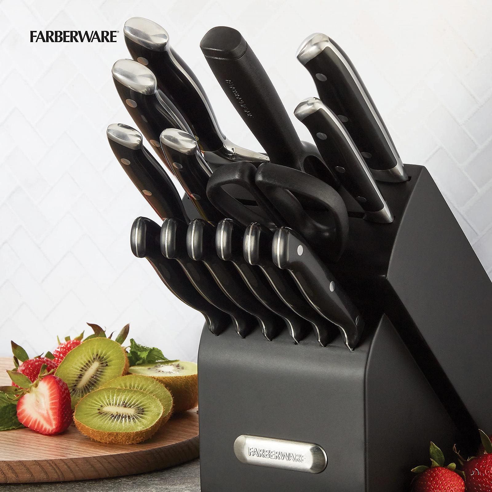 Набор кованых ножей Farberware 15 предметов, черный, фото №6