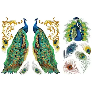 Наклейки-декори GLOBLELAND Peacock Motif 3 шт. 15 x 30 см - Фото 1
