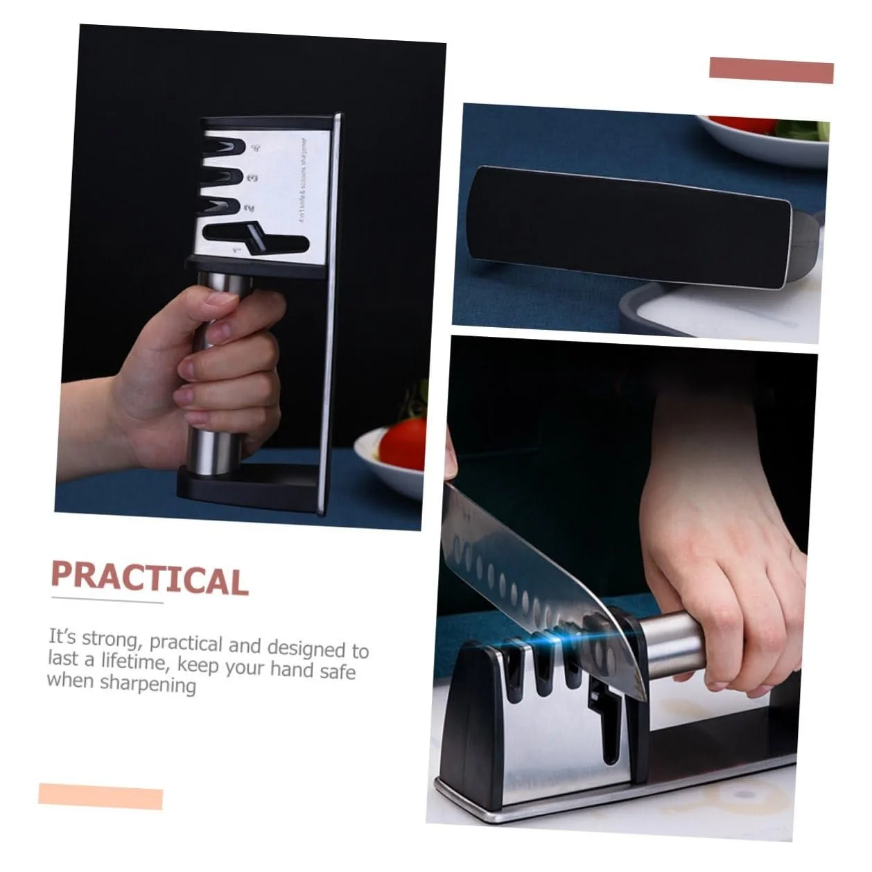 Точилка для ножей BESPORTBLE Эргономичная Серебристая, фото №3