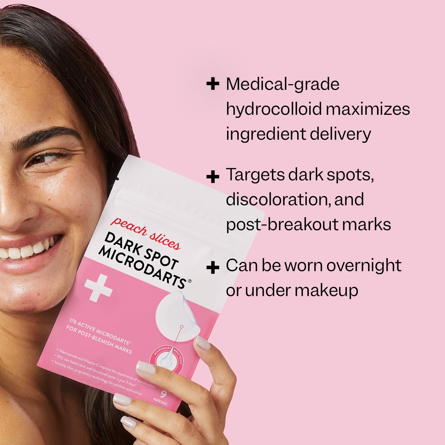 Патчі Peach Slices MicroDarts від темних плям Ніацинамід, вітамін C, гіалуронова кислота та Cica | Веганські | 9 патчів, фото №3