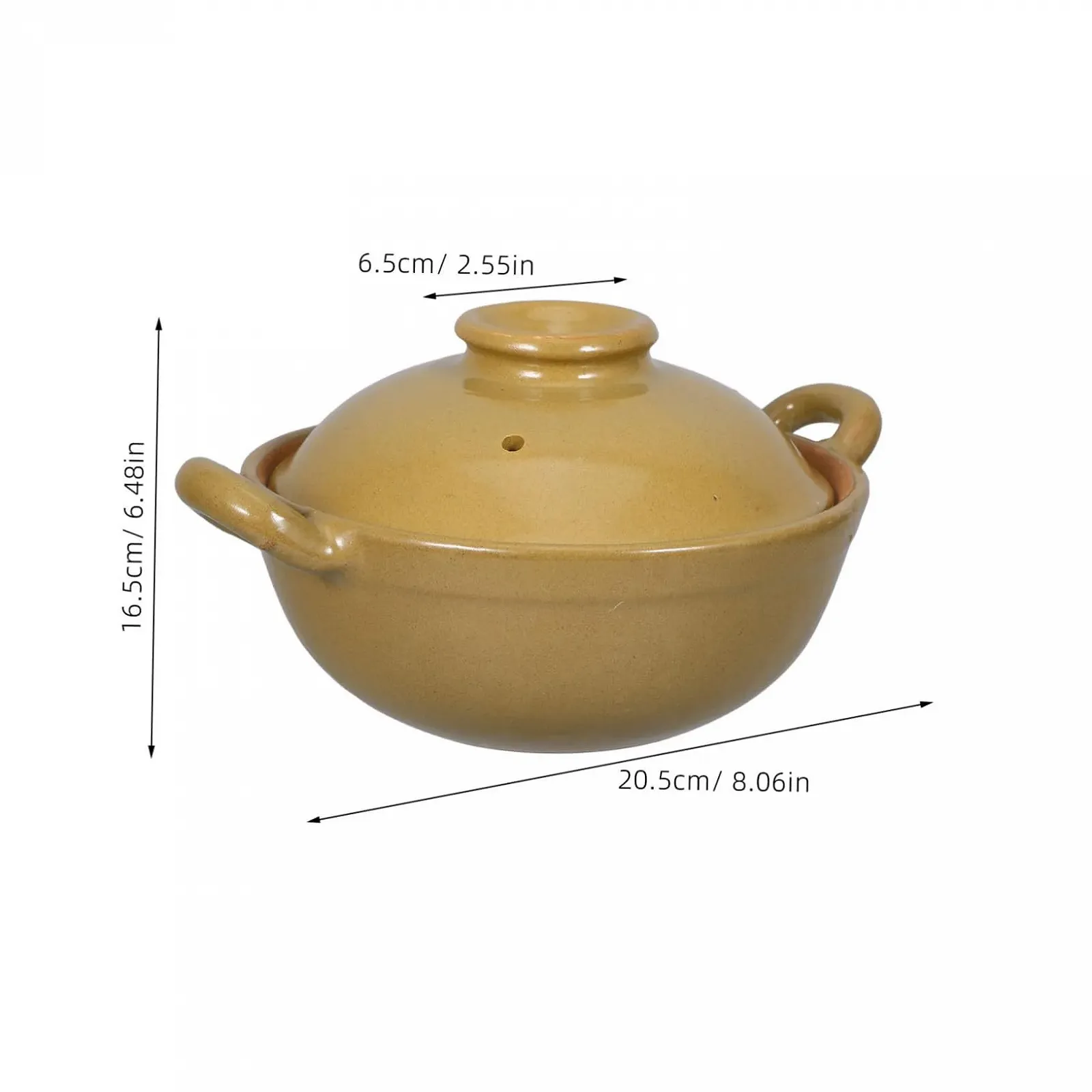 Кастрюля-жаровня Cabilock керамическая с двойными ручками термостойкая антипригарная, фото №2