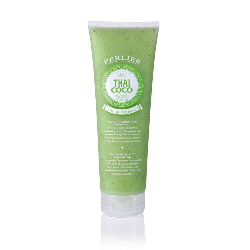 Гель-пілінг для душу Perlier DOCCIA Gommare Invigorating Green, 3 упаковки по 250 мл, фото №1