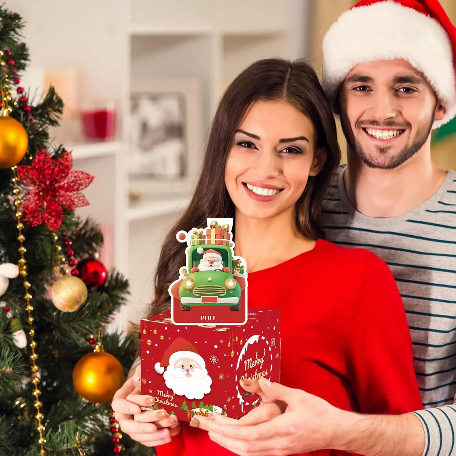 Рождественская копилка Festive Gift Box Картонная с 50 пакетами, фото №5