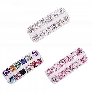 Треугольные Стразы Серебряные Металлические 3 шт. - Фото 1