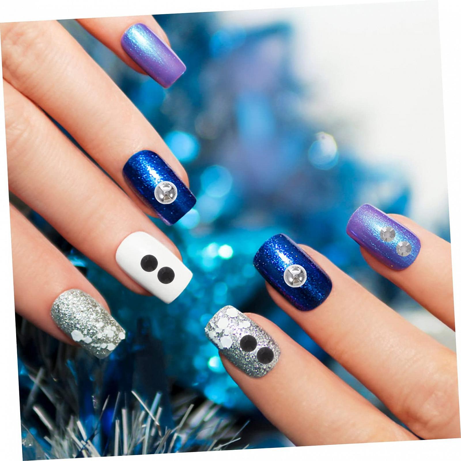 Стрази для нігтів NUOBESTY Напівкруглі штучні перлини та стрази, фото №3