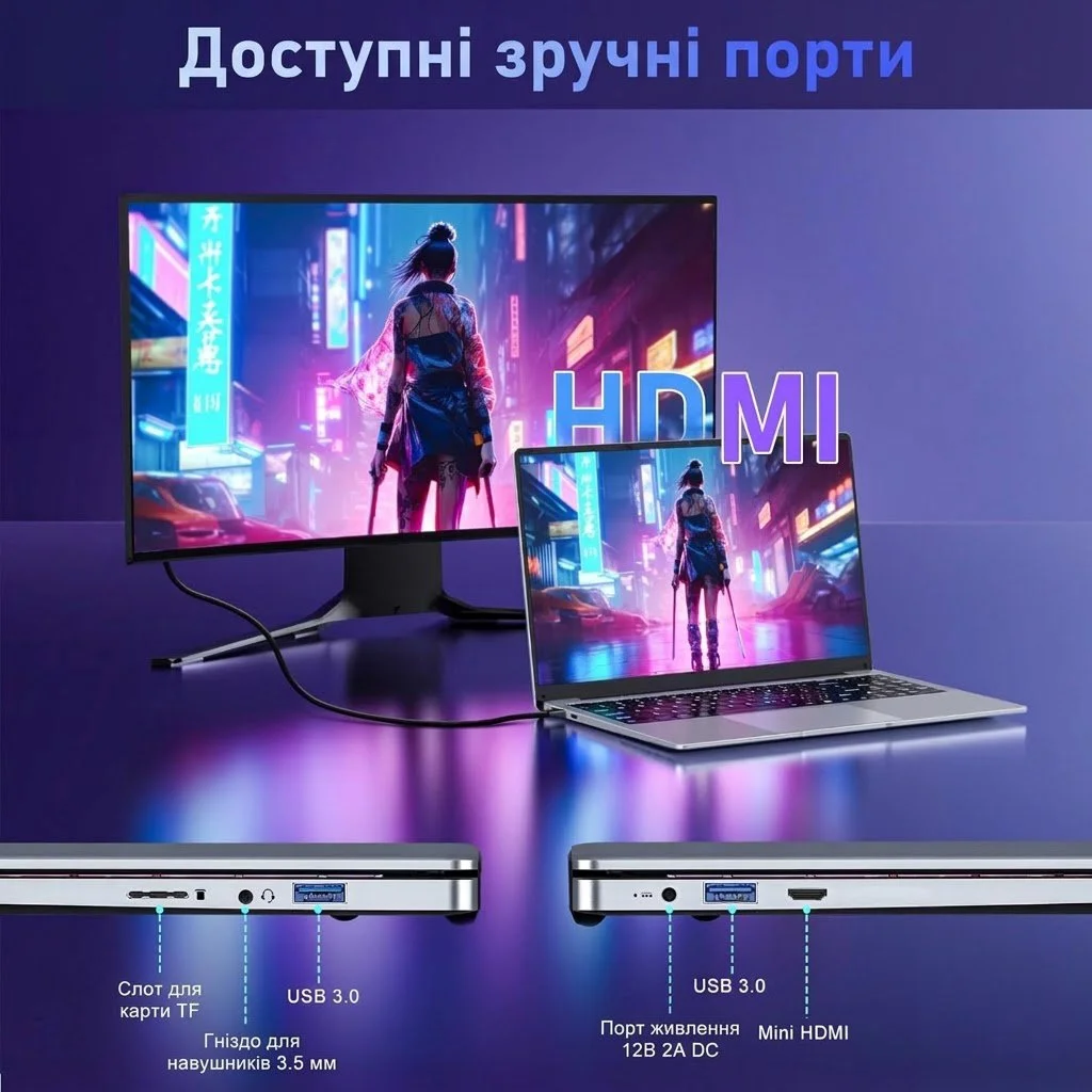 Ноутбук 15.6" NIAKUN VenBook Intel Celeron N4000 RAM 8GB SSD 512GB Windows 11 (UKR), фото №3