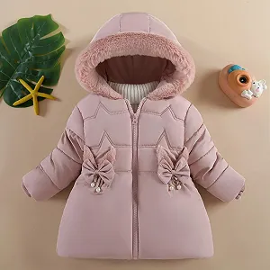 Тепла зимова куртка для дівчат Sfwqoifou з хутряним капюшоном synthetic.ua - Фото 1