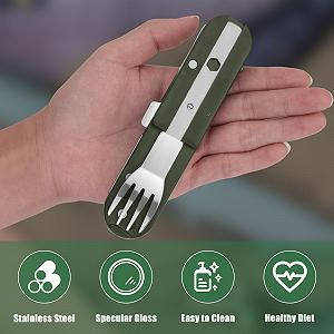 Набір столових приборів POFIBO армійський німецький 5-в-1 багатофункціональний складаний з нержавіючої сталі ціна на synthetic.ua - Фото 1 Набір столових приборів POFIBO армійський німецький 5-в-1 багатофункціональний складаний з нержавіючої сталі synthetic.ua - Фото 1