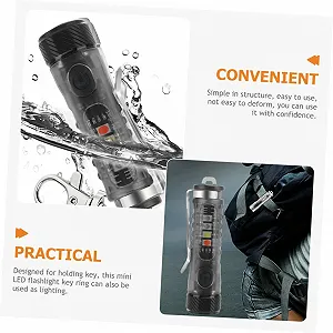 Ліхтарик-брелок Happyyami Міні Люмен Сонячний LED Кільце Світла Маленький з нержавіючої сталі synthetic.ua - Фото 1