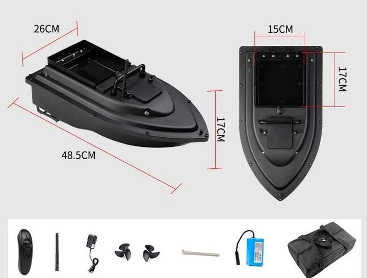 Кораблик на радиоуправлении для завоза прикормки и снастей Boer R3 сумка переноски Черный, фото №7