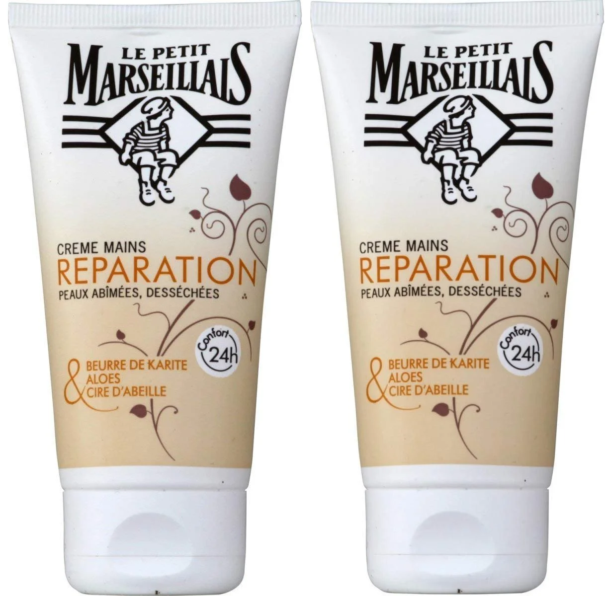 Крем Le Petit Marseillais Відновлювальний для сухої та пошкодженої шкіри рук 2 x 75 мл, фото №1