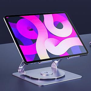 Подставка для ноутбука портативная с вращающимся основанием на 360 Регулируемая высота Металлический крепеж Для удобного просмотра synthetic.ua - Фото 1