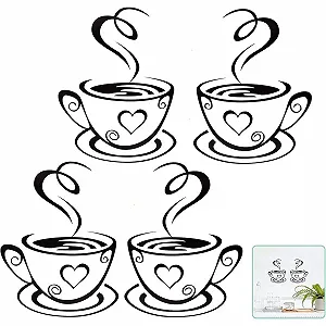 Наклейки на стіну Coffee Time Cups для кухні 2 набори - Фото 1