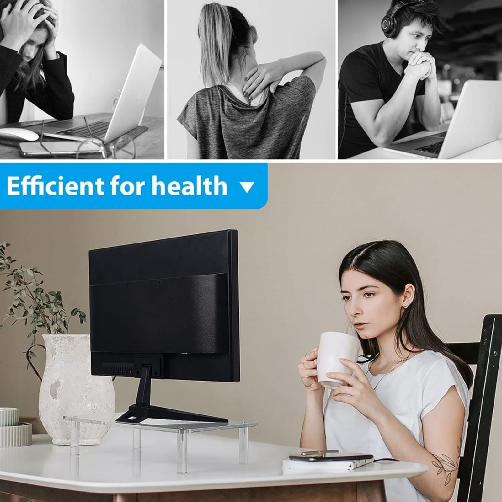 Органайзер для стола PURPLELILY Подставка для монитора Прозрачная, фото №6