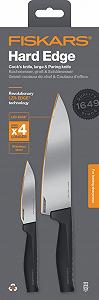 Набор ножей Fiskars Hard Edge Поварской нож и нож для овощей 33,1 см и 22,8 см Серебристый/Черный synthetic.ua - Фото 1