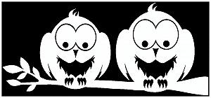 Наклейка на стіну Дві сови на гілці - Фото 1