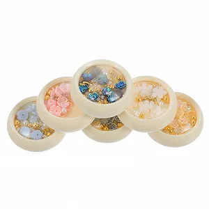 Смешанные 3D украшения для ногтей в виде цветов для уникального маникюра, 6 штук в упаковке - Фото 1