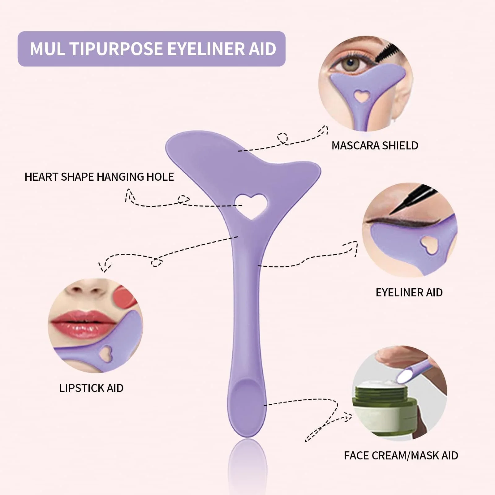 Трафареты для подводки RabbFit Пакет из Силиконовые многоразовые трафареты для начинающих Фиолетовый, фото №6