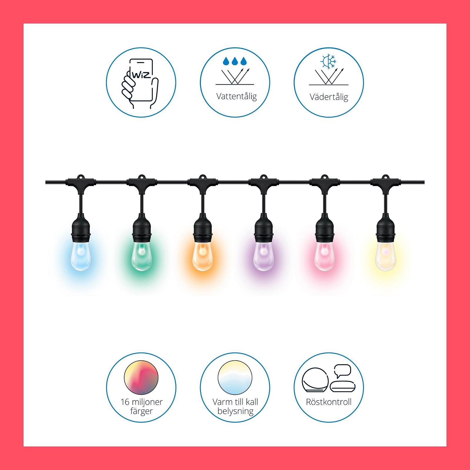 Гірлянда WiZ Smart Fairy Lights Tunable White & Colour, з регулюванням яскравості, 16 мільйонів кольорів, керування через додаток/голосом через WLAN, фото №2