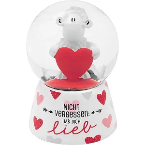 Шар со снегом Sheepworld Мотив "Hab Dich lieb", стекло, высота 6.5 см - Фото 1