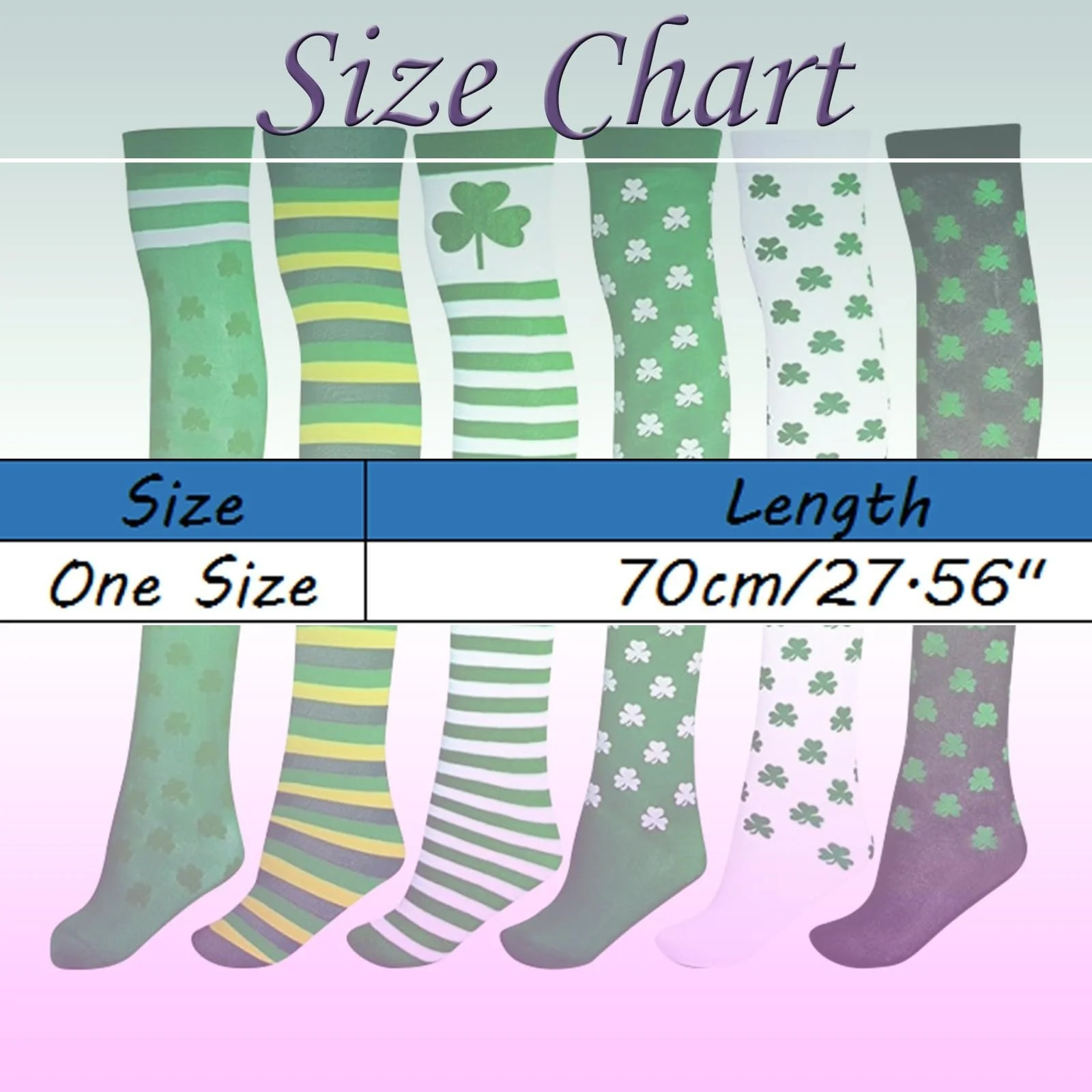 Забавные женские гольфы зеленые с забавным мотивом, принт клевера ко Дню Святого Патрика, изготовлены из печатного шелка, фото №5