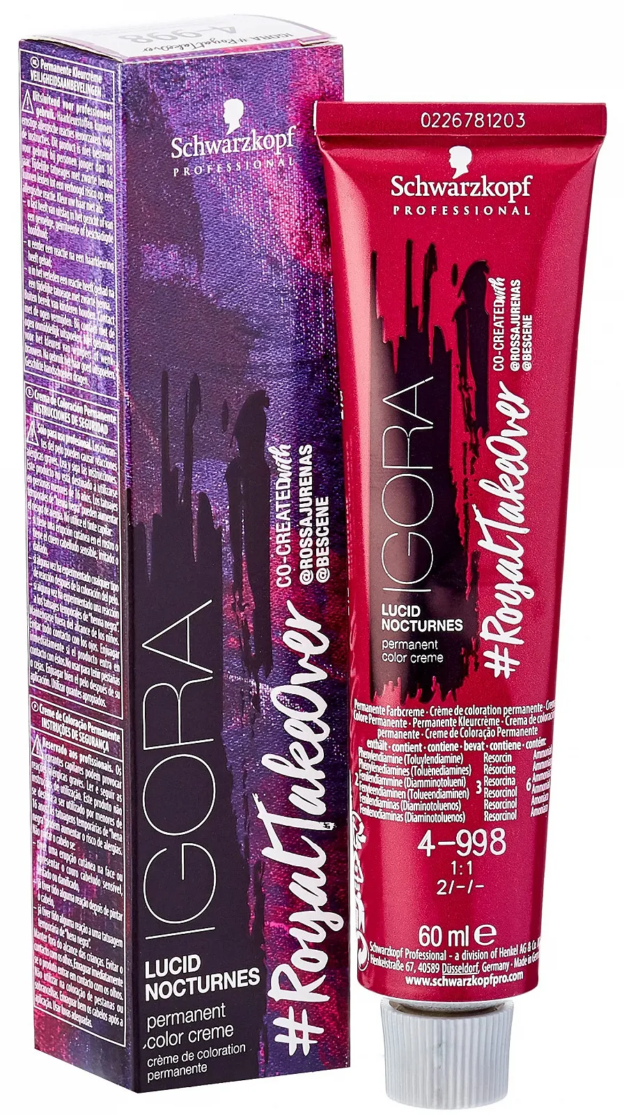 Фарба для волосся Schwarzkopf Professional Igora Royal TakeOver Lucid Nocturnes 4-998 Cередній Коричневий Фіолетовий Екстра Червоний 60 мл, фото №1 Фарба для волосся Schwarzkopf Professional Igora Royal TakeOver Lucid Nocturnes 4-998 Cередній Коричневий Фіолетовий Екстра Червоний 60 мл, фото №1
