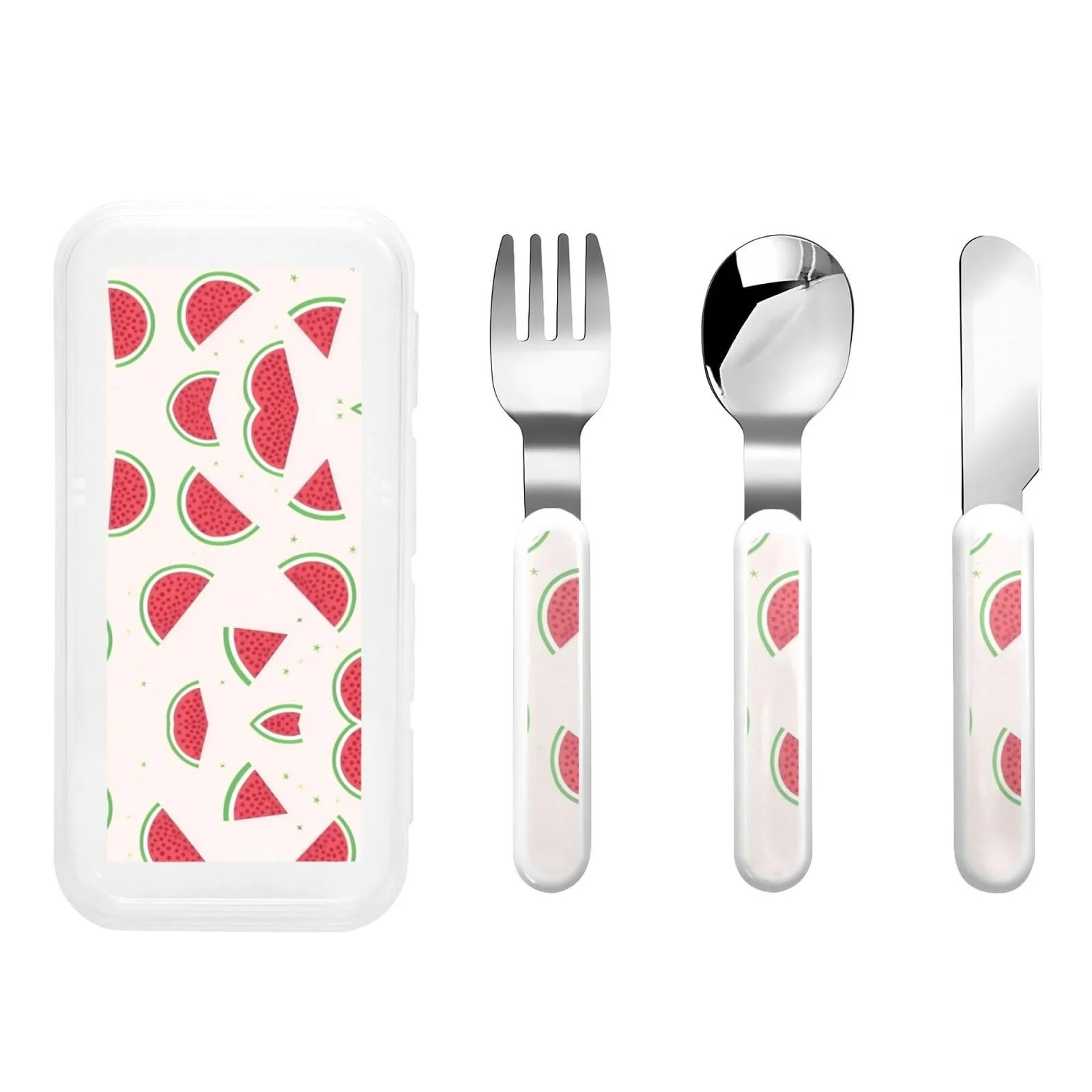 Дитячий набір столових приборів Кавун Рожевий, 3 предмети, фото №1 Дитячий набір столових приборів Кавун Рожевий, 3 предмети, фото №1