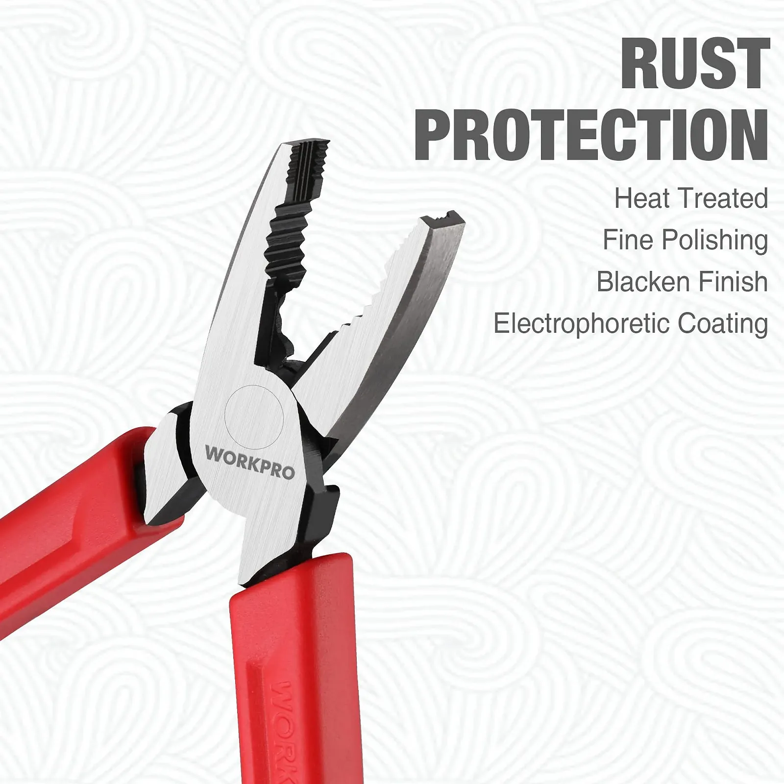 Плоскогубцы комбинированные WORKPRO 165 мм, универсальные плоскогубцы с вертикальными канавками для быстрого выкручивания поврежденных винтов, плоскогубцы для винтов из хром-ванадиевой стали, с удобной ручкой, фото №3 Плоскогубцы комбинированные WORKPRO 165 мм, универсальные плоскогубцы с вертикальными канавками для быстрого выкручивания поврежденных винтов, плоскогубцы для винтов из хром-ванадиевой стали, с удобной ручкой, фото №3