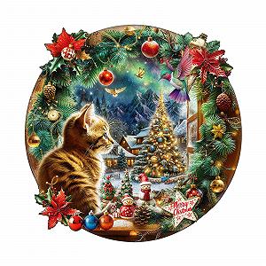Деревянный 3D-пазл Christmas Eve Round Puzzle 270 элементов 34 x 33,9 см - Фото 1