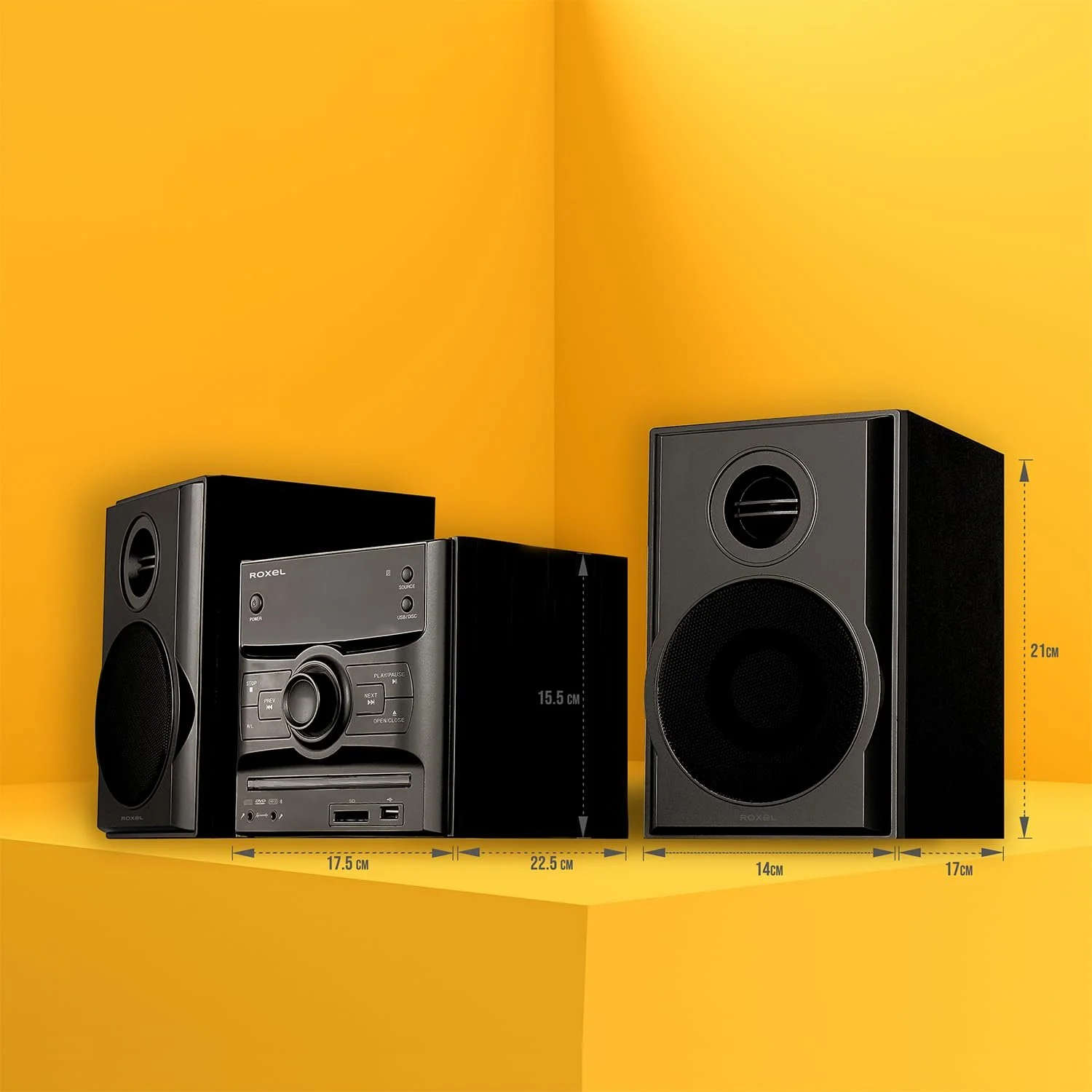 Мини-стереосистема Roxel RCD-250BT Micro Hi-Fi, DVD-проигрыватель, функция караоке, дистанционное управление, беспроводное воспроизведение, FM-радио, воспроизведение USB MP3, выходная мощность 40 Вт RMS, фото №5 Мини-стереосистема Roxel RCD-250BT Micro Hi-Fi, DVD-проигрыватель, функция караоке, дистанционное управление, беспроводное воспроизведение, FM-радио, воспроизведение USB MP3, выходная мощность 40 Вт RMS, фото №5