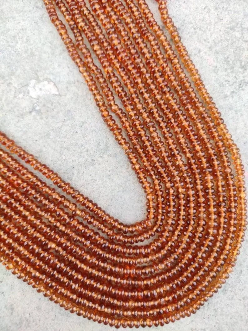 Бусины из натурального гессонитового граната, рондель, гладкие, 3.5 мм, нить длиной 40 см, ожерелья, браслета, фото №3