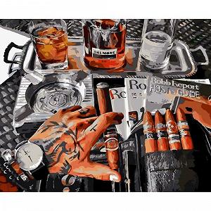 Картина по номерам Мужской досуг с сигаретой [tsi180821-TSI] - Фото 1