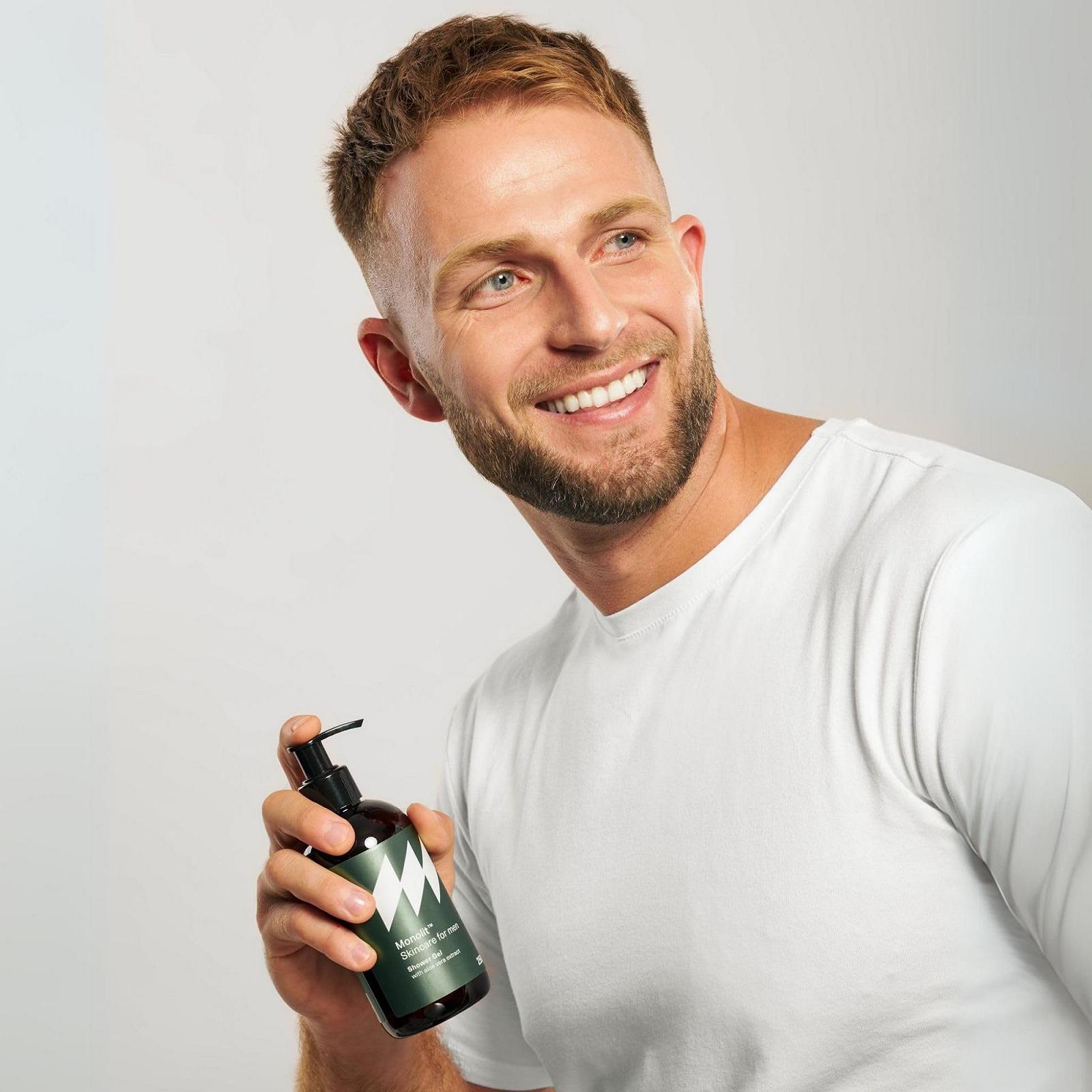 Гель для душа Monolit мужской с алоэ и ароматом сандалового дерева очищающий и увлажняющий, фото №8