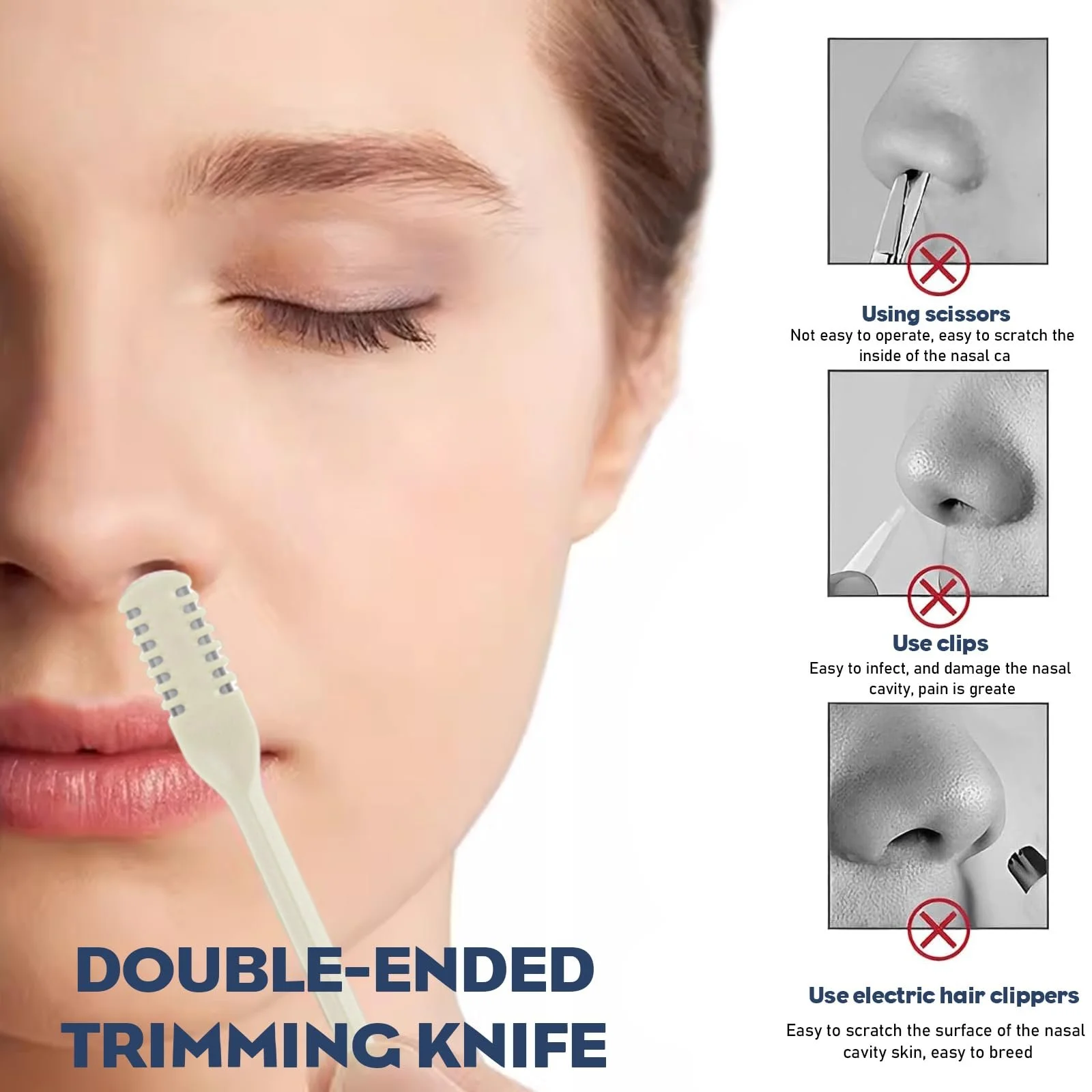 Тример XoeLLe Pack of 8 для носових волосків Ручний з обертовою щіткою (Синій, Жовтий), фото №5