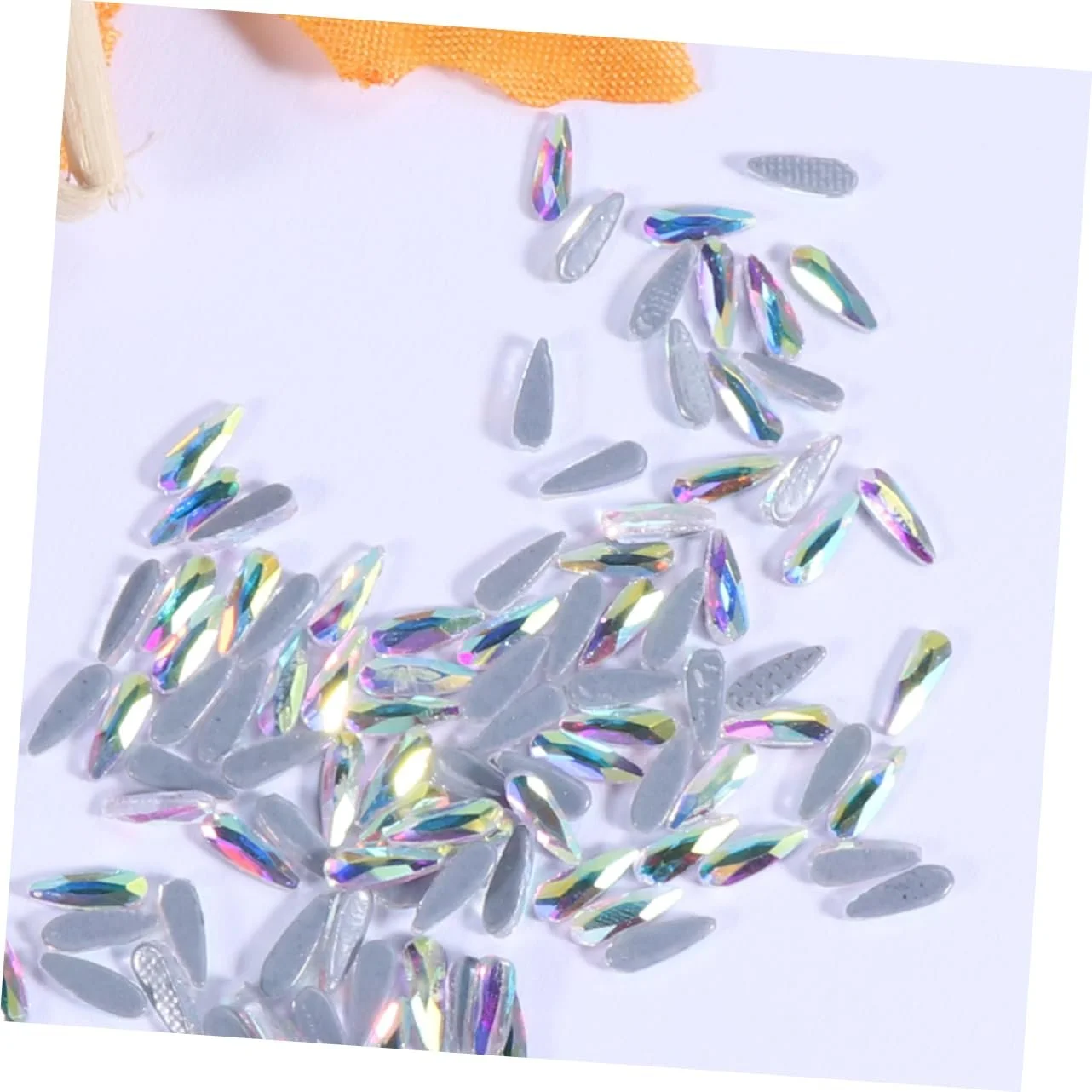 Стрази для нігтів FOMIYES 144шт, кристали своїми руками, краплеподібні манікюрні прикраси, фото №9
