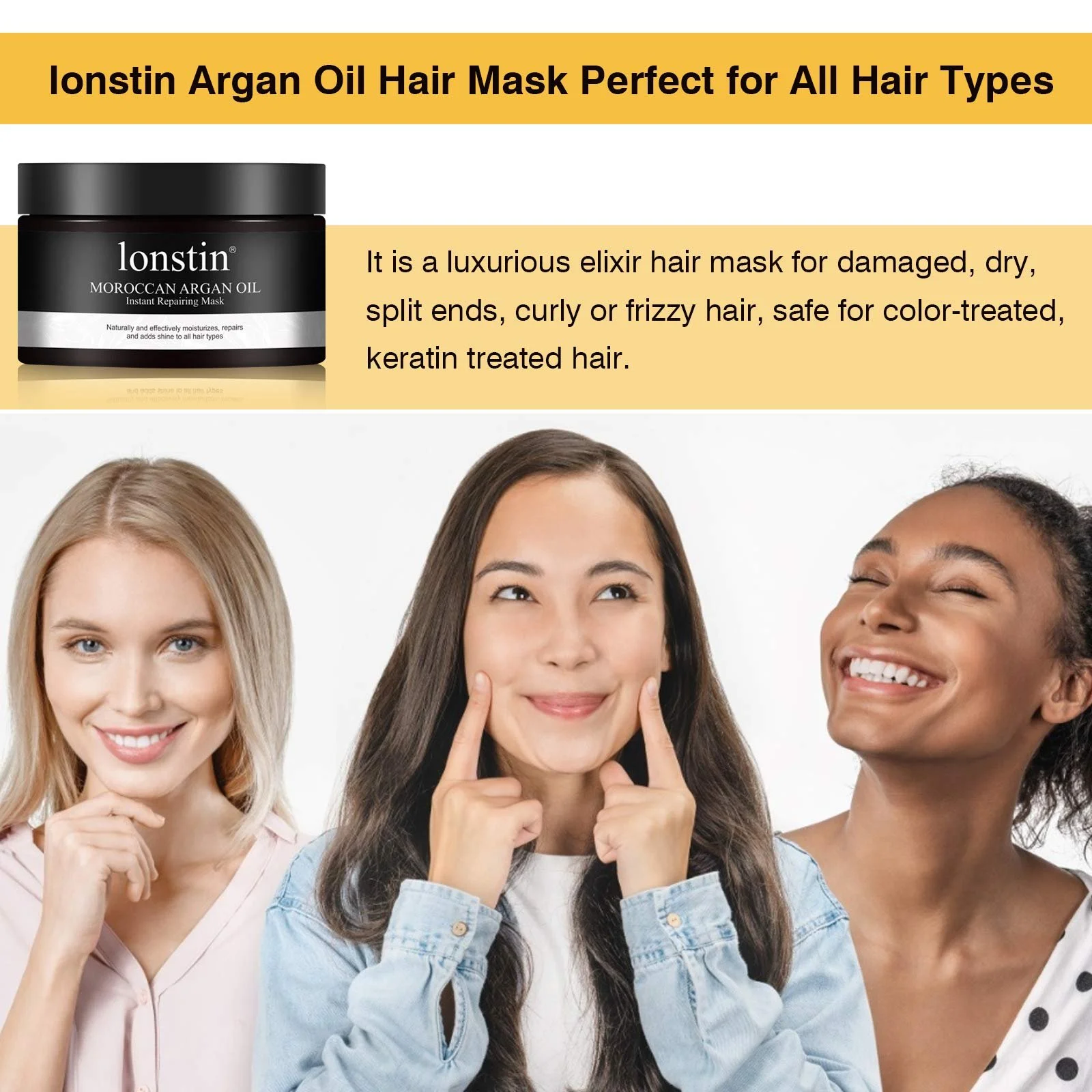 Маска для волос Lonstin Argan Oil для сухого та пошкодженого волосся 300 мл, фото №5