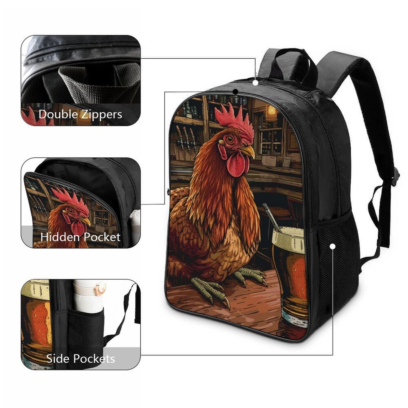 Рюкзак Cock FPAKAKIIE школьный для девочек-подростков, для начальной школы, детский, повседневный, 40 x 28 x 16 см, Style-4, фото №3