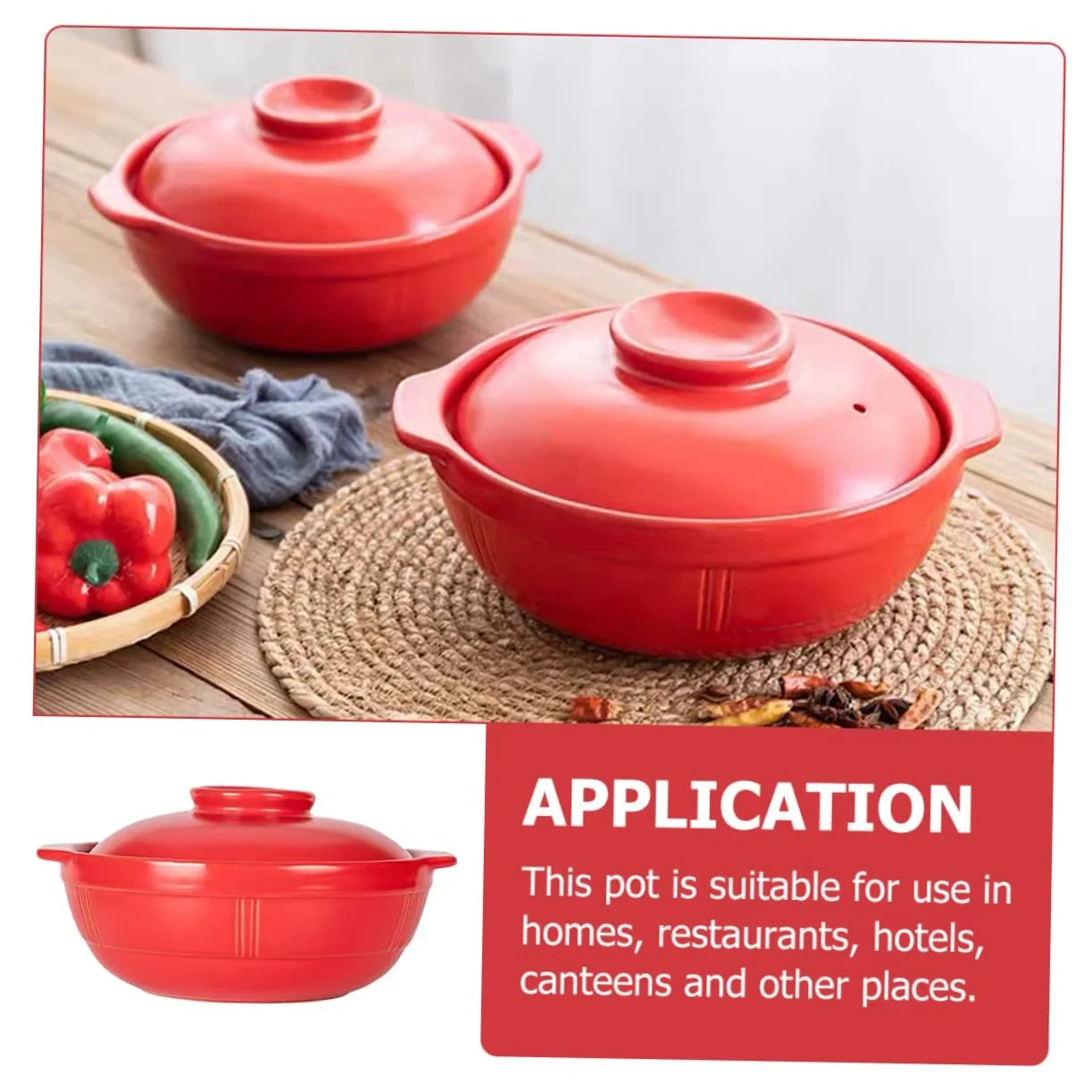 Кастрюля TIDTALEO термостойкая для фрикасе красная, фото №7