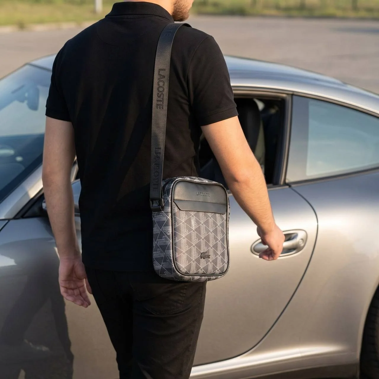 Чоловіча сумка Lacoste Monogram Black, фото №9