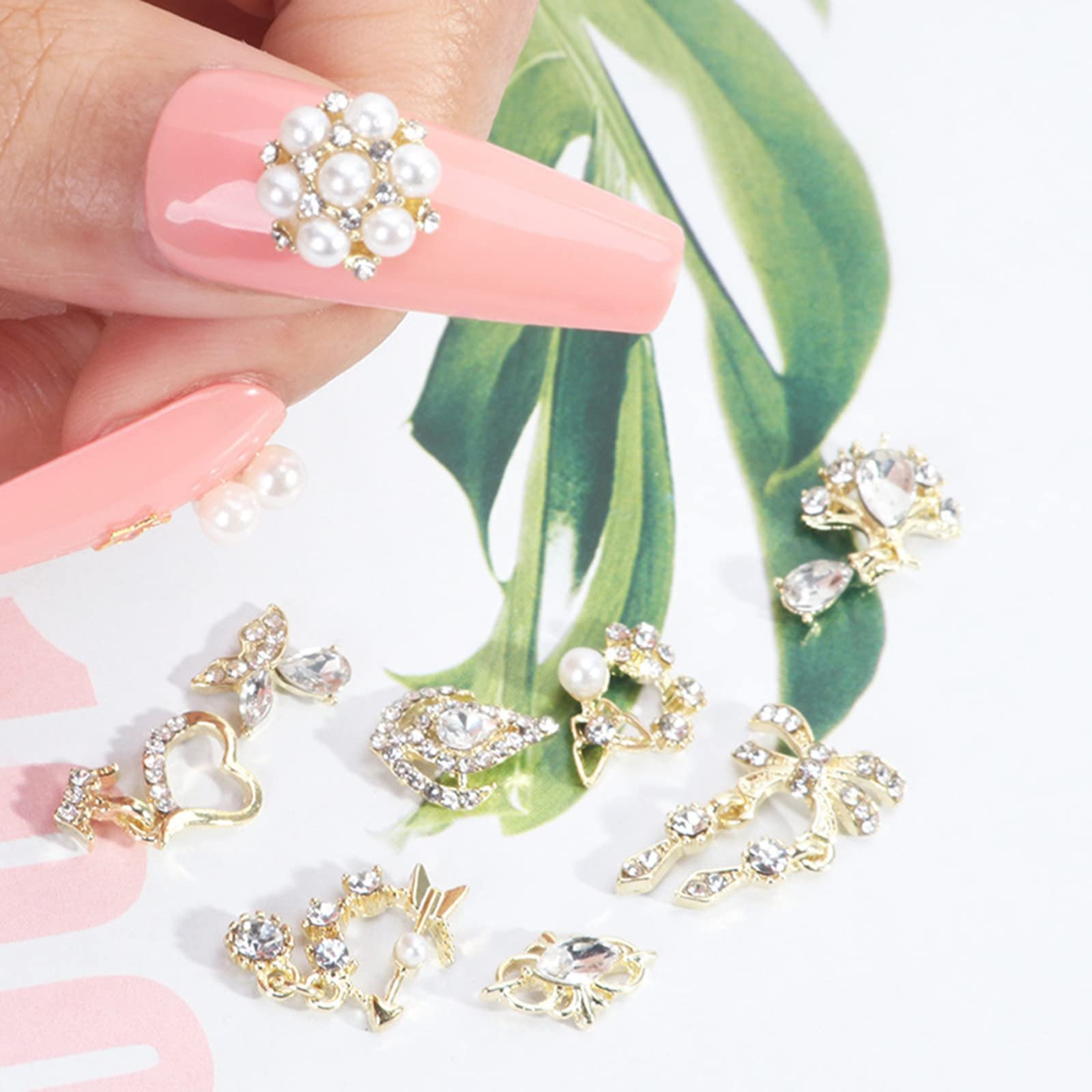 Стразы для ногтей Металлический сплав Разные формы Разные размеры 50 штук, фото №3