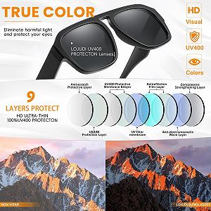 Сонцезахисні окуляри Retro LOJUID квадратні вінтажні авіатори великі з захистом від ультрафіолету для жінок і чоловіків synthetic.ua - Фото 1