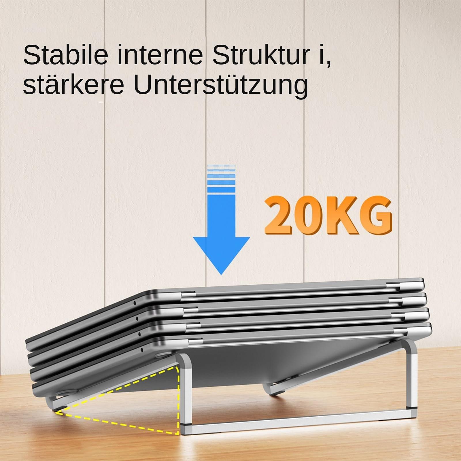 Подставка для ноутбука складная Aluminium Alloy охлаждающая подставка портативная и легкая, регулируемый настольный держатель с функцией охлаждения, фото №3
