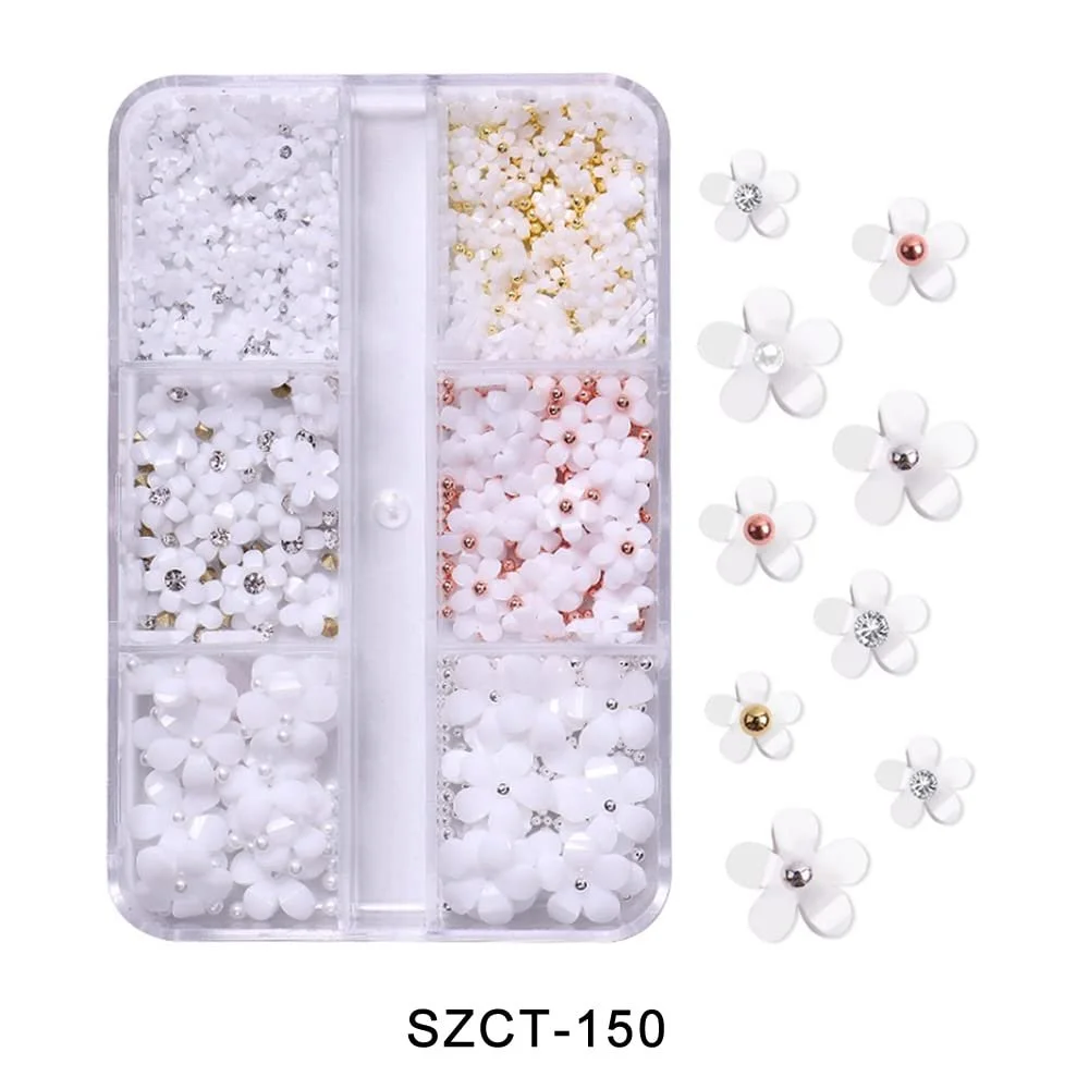 Украшение для ногтей Цветок акриловый 3D Бусины Микро Стразы для ногтей Дизайн ногтей Цветок для 3D дизайна ногтей DIY Маникюр Color6, фото №5