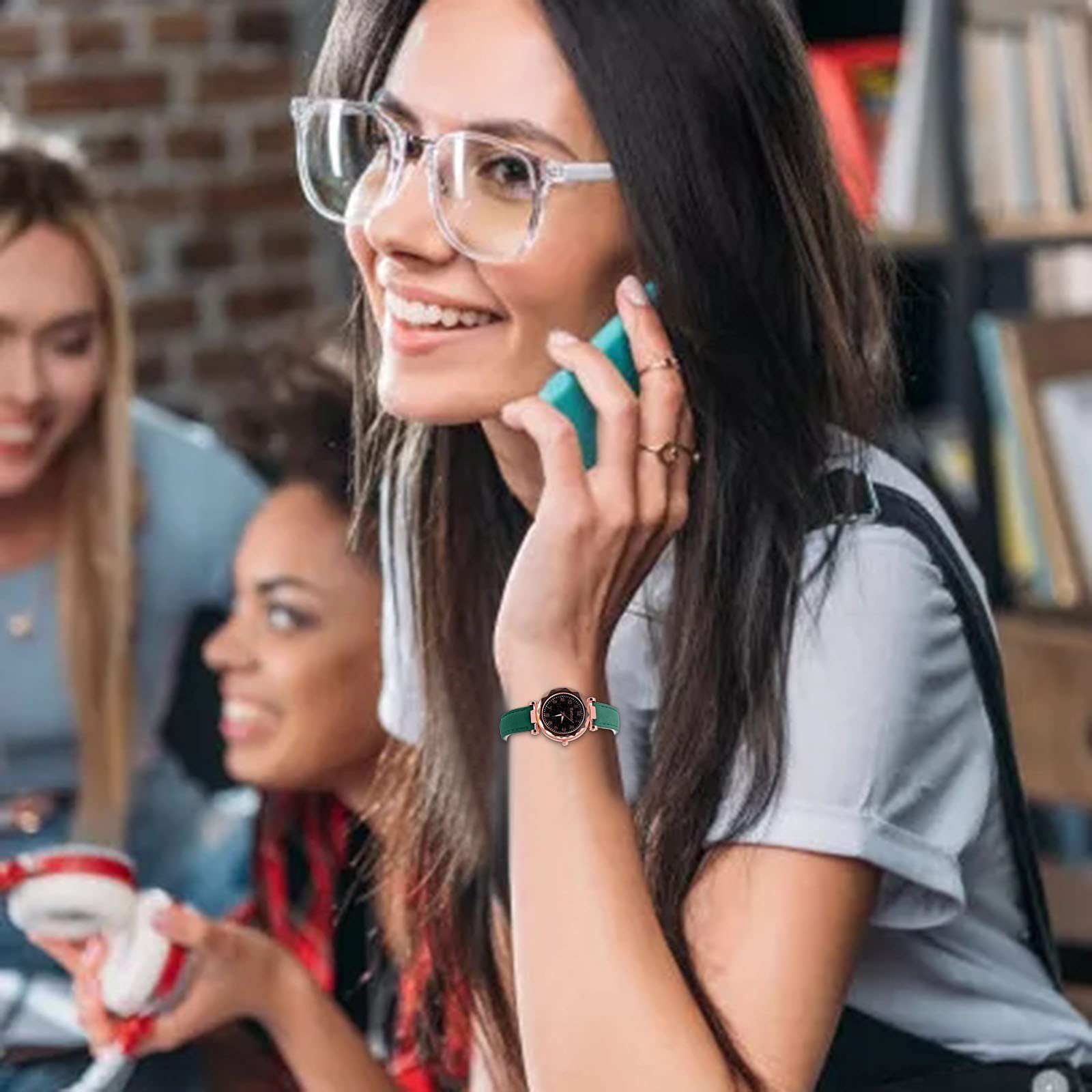 Женские Аналоговые Кварцевые Часы Generisch Звездное Небо Ремешок из нержавеющей стали, фото №4