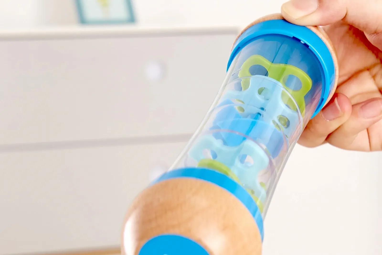 Брязкальце Hape Rainmaker Mini деревʼяне музичне Блакитний, фото №8