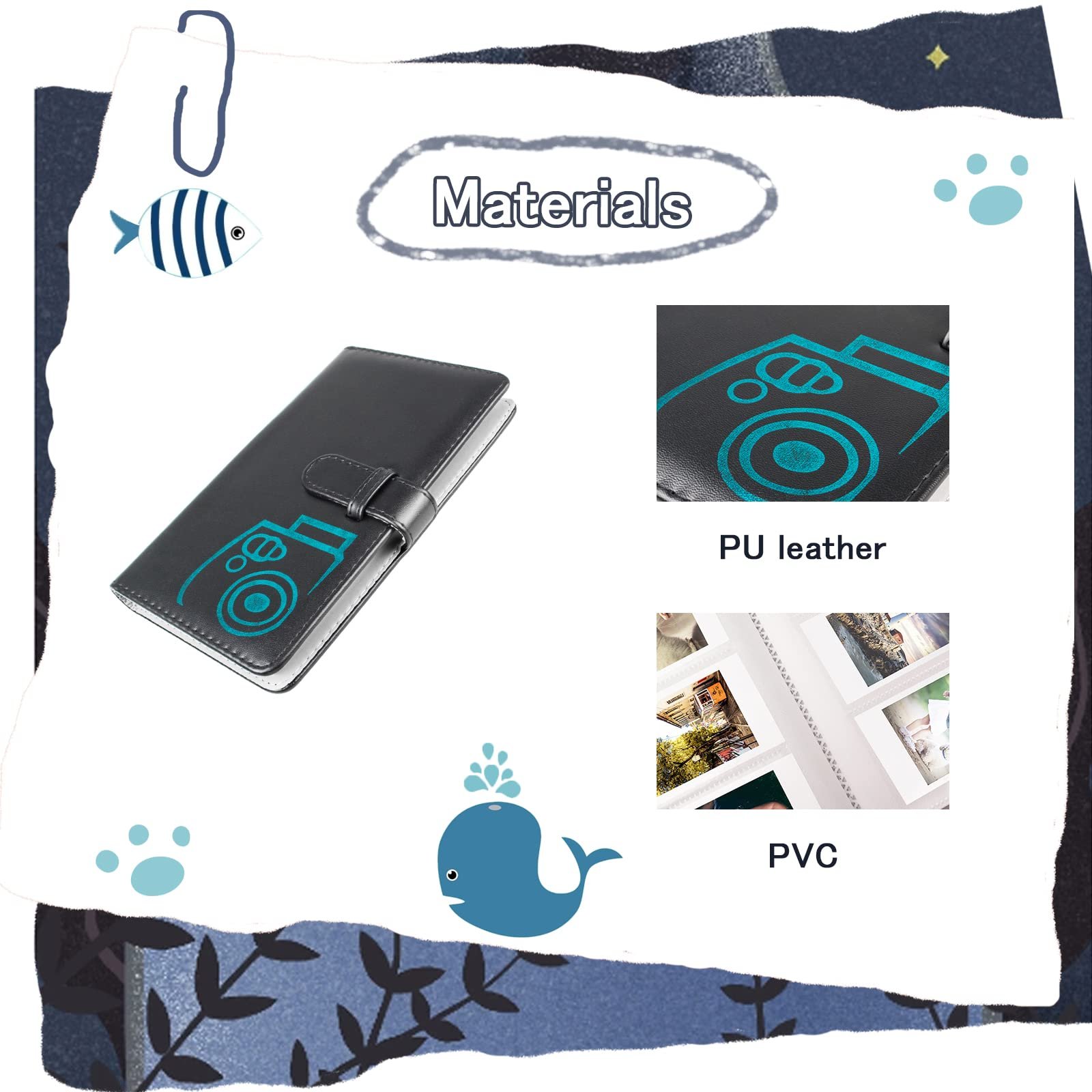 Фотоальбом для Fujifilm Instax Mini 12/11/9/8/90/25/40/Mini EVO/Kodak Mini 3-Inch 96 Pockets Black, фото №4