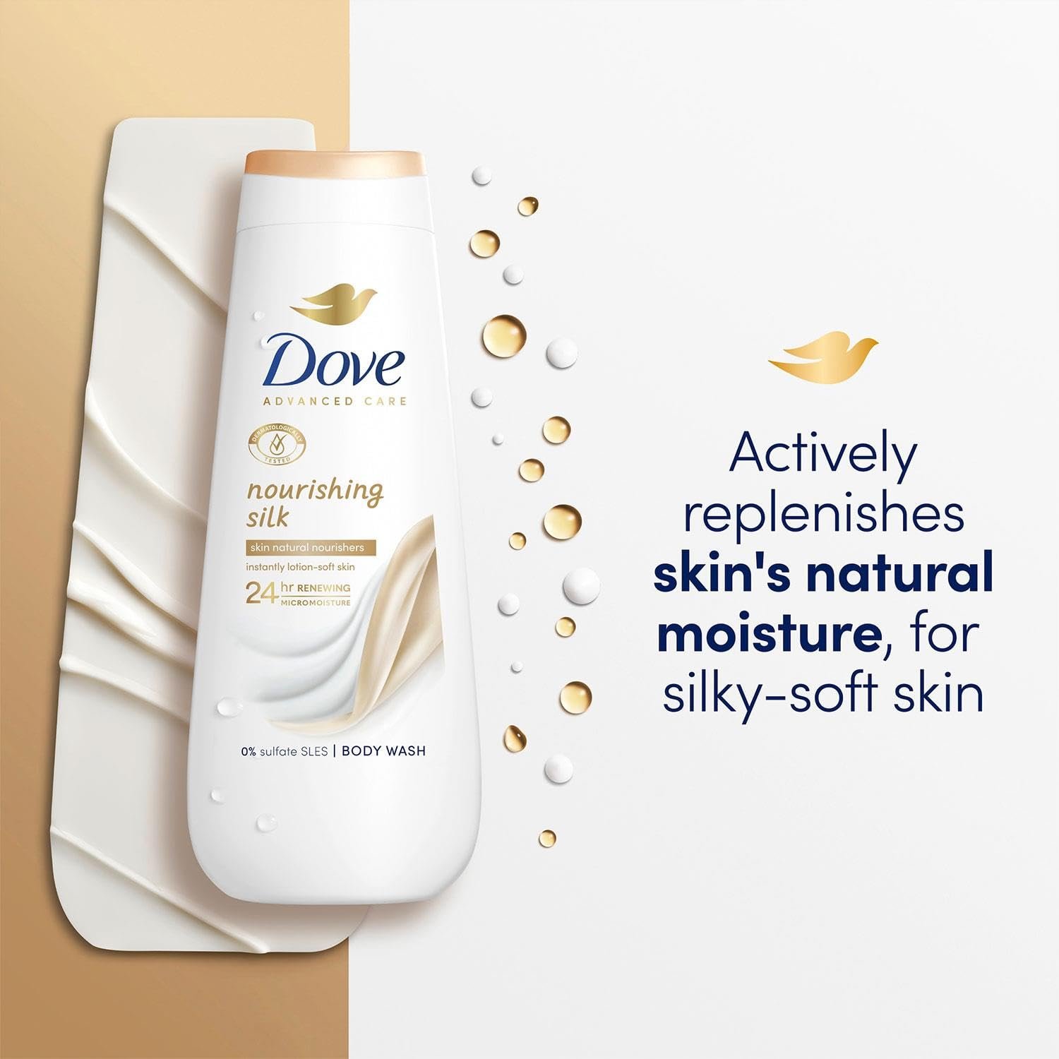 Гель для душу Dove Advanced Care Nourishing Silk 6 x 400 мл, фото №4