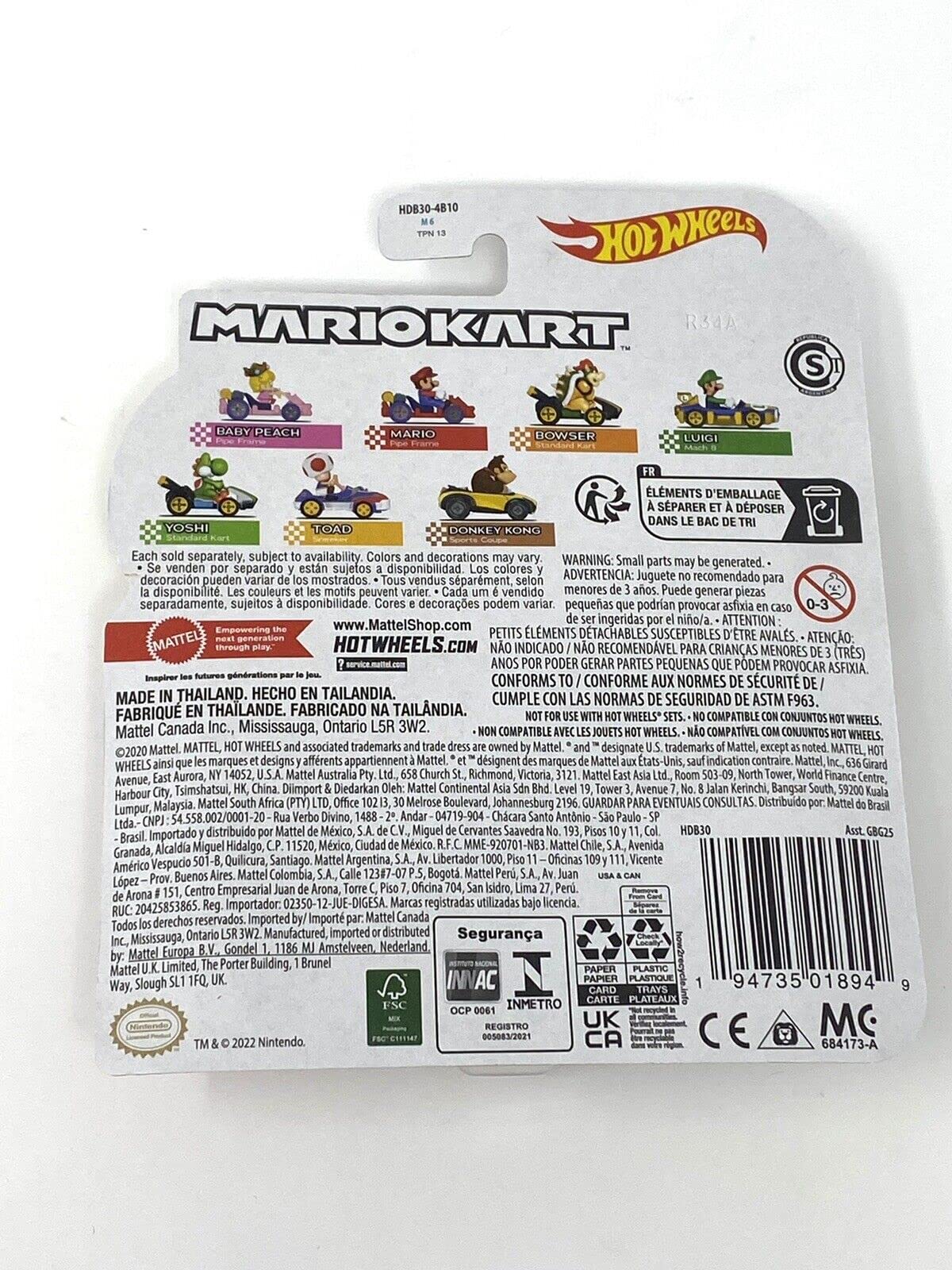 Hot Wheels DieCast Super Mario Kart Baby Peach Pipe Frame 1:64 Масштаб Довжина 5 см, фото №4