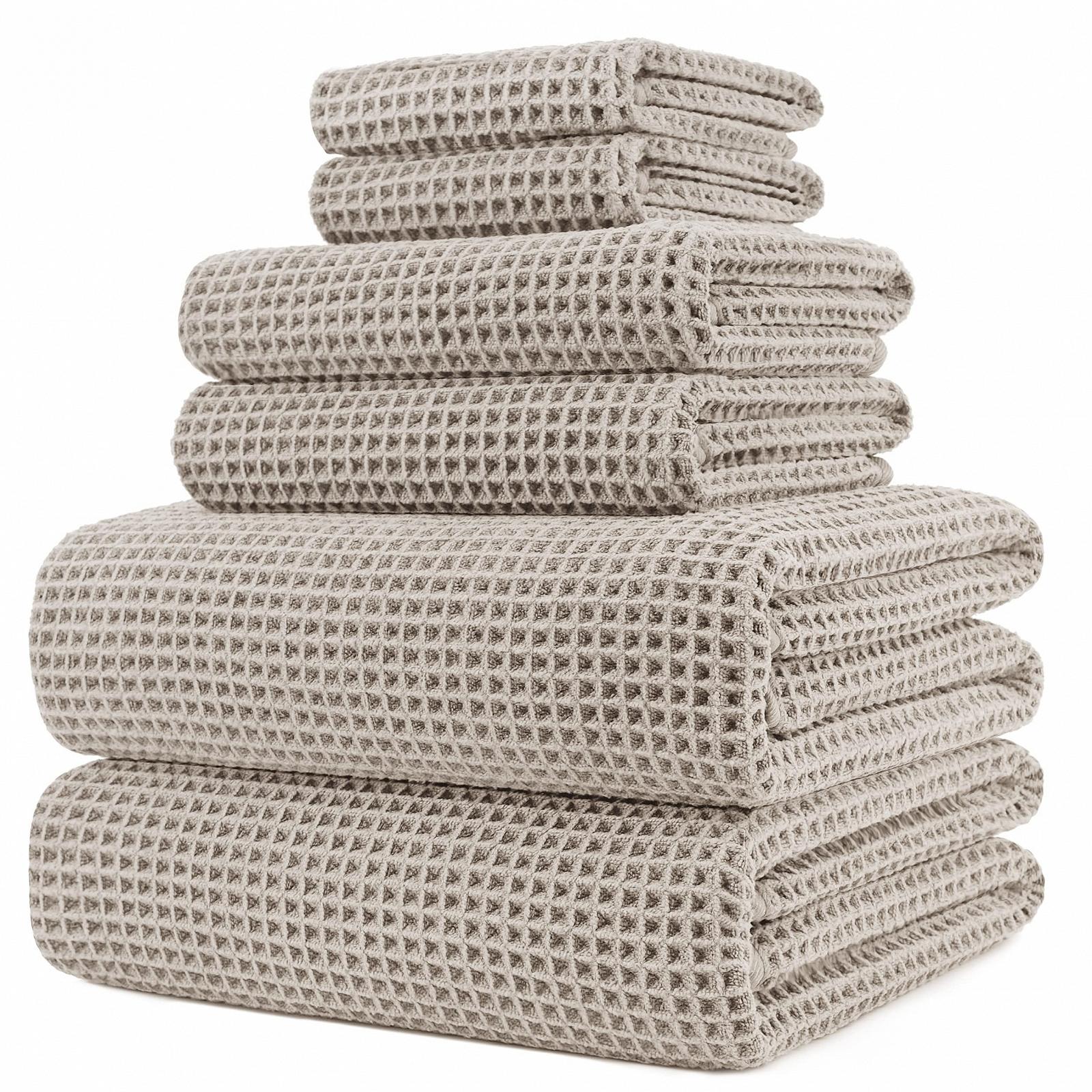 Набір рушників Polyte Waffle Texture Мікрофібра 6 шт Бежевий, фото №1