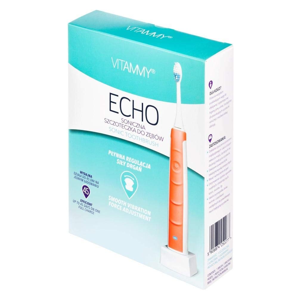 Електрична ультразвукова зубна щітка Vitammy Echo Energy Adult Orange 1 шт., фото №1